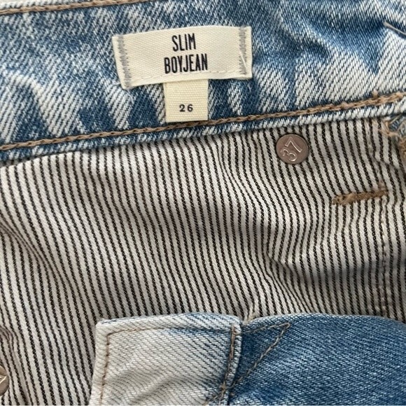 Madewell Slim Boyjean: Patched Up Edition in Georgia Wash, Y2K, Size 26 NWOT - Picture 10 of 12
